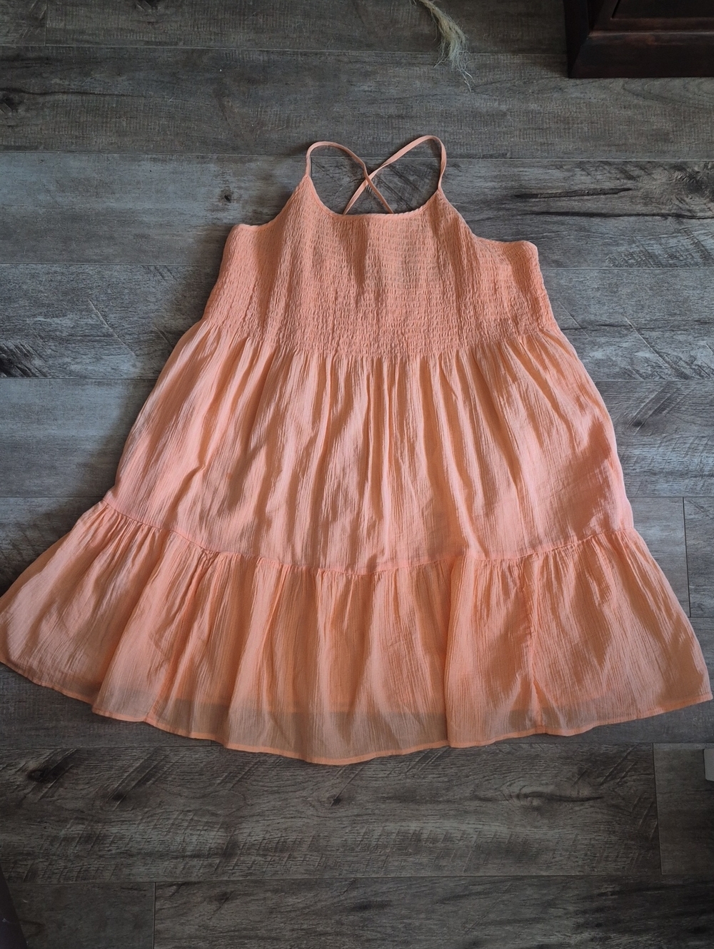 GAP Peach Tiered Smocked Sundress (with pockets)